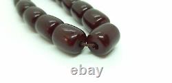36.3 Grams Antique Faturan Cherry Amber Beads Marbled