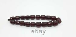 36.3 Grams Antique Faturan Cherry Amber Beads Marbled