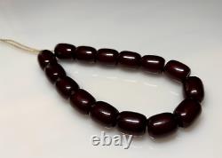 36 Grams Antique Faturan Bakelite Cherry Amber Beads