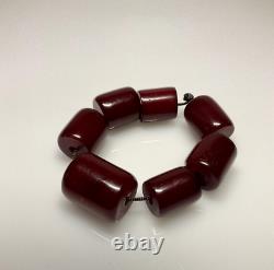 38 Grams Antique Faturan Bakelite Cherry Amber Beads Marbled
