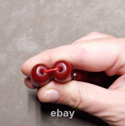 38 Grams Antique Faturan Cherry Amber Bakelite Beads