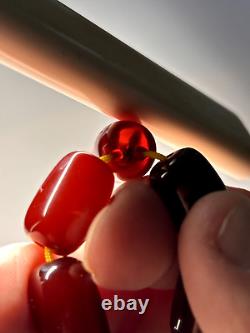 40 Gr Antique Faturan Cherry Amber Bakelite Rosary Prayer Beads Marbled