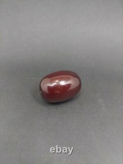 42.6 Grams Very Big Antique Faturan Cherry Amber Bakelite Bead Marbled