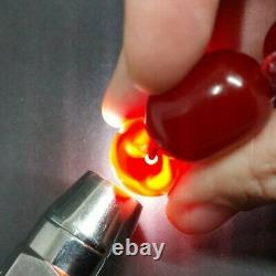 42.7 Grams 6 Antique Faturan Cherry Amber Bakelite Beads Marbled