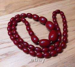 43 Grams Antique Faturan Cherry Amber Bakelite Beads Necklace