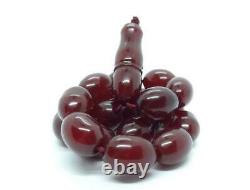 44 Grams Antique Faturan Cherry Amber Rosary Prayer Beads Marbled
