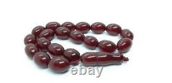 44 Grams Antique Faturan Cherry Amber Rosary Prayer Beads Marbled