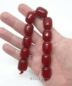 45.8 Grams Antique Cherry Amber Bakelite Beads Damari/Veins