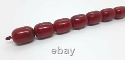 45.8 Grams Antique Cherry Amber Bakelite Beads Damari/Veins