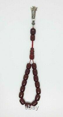 46.8 Grams Antique Cherry Amber Bakelite Beads Damari/Veins
