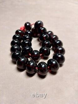49.5 Grams Antique Faturan Cherry Amber Bakelite Rare Shape Beads