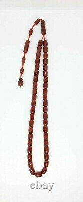 55.5 Grams Antique Ottoman Faturan Cherry Amber Rosary Prayer Tesbih Misbah Bead