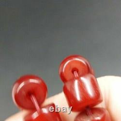 56.2 Grams Antique Faturan Cherry Amber Bakelite Beads Rosary Misbah Marbled
