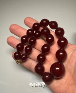 56 Grams Antique Faturan Cherry Amber Bakelite Beads Necklace