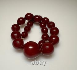 56 Grams Antique Faturan Cherry Amber Bakelite Beads Necklace