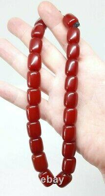 58.8 Grams Antique Faturan Cherry Amber Bakelite Beads Damari/Veins
