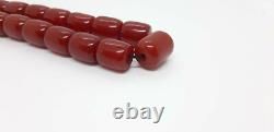 58.8 Grams Antique Faturan Cherry Amber Bakelite Beads Damari/Veins