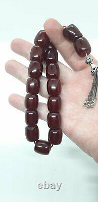 60.4 Grams Antique Cherry Amber Bakelite Beads