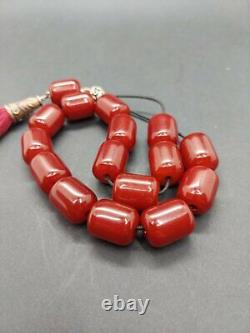 60 Grams Antique Faturan Cherry Amber Maskot Rosary Prayer Beads Marbled