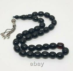 61.8 Grams Antique Faturan Cherry Amber Bakelite Prayer Beads Rosary Misbah