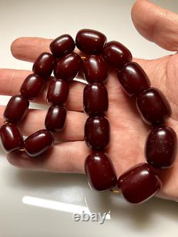 61 Grams Antique Faturan Bakelite Cherry Amber Beads Marbled