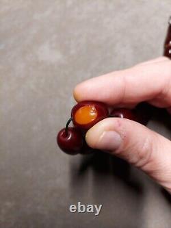66.5 Grams Antique Faturan Cherry Amber Bakelite Rosary Beads