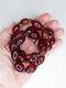 66gr Marbled Antique Cherry Amber Bakelite Faturan Rosary Beaded Necklace