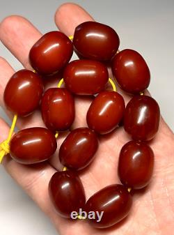 67 Grams Antique Faturan Cherry Amber Bakelite Beads Marbled