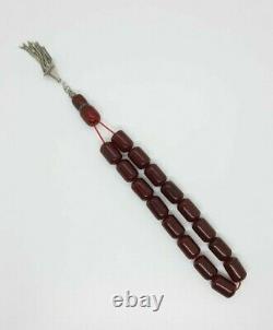 69 Grams Antique Faturan Cherry Amber Rosary Prayer Beads Marbled