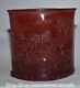 6.2 Old Chinese Red Amber Carving The Seven Sages Of The Bamboo Grove Brush Pot