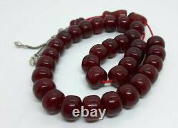 71.6 Antique Faturan Cherry Amber Bakelite Rosary Prayer Beads