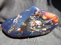 739 gr full polished Mushroom Inclusion Indonesian Blue Amber for Healing AJ363