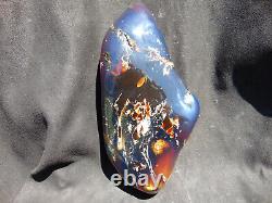 739 gr full polished Mushroom Inclusion Indonesian Blue Amber for Healing AJ363