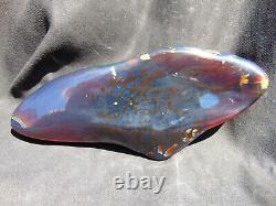 739 gr full polished Mushroom Inclusion Indonesian Blue Amber for Healing AJ363