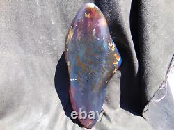 739 gr full polished Mushroom Inclusion Indonesian Blue Amber for Healing AJ363