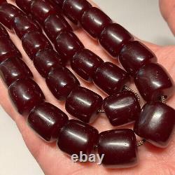 74.3 Grams Antique Faturan Cherry Amber Bakelite Beads Rosary