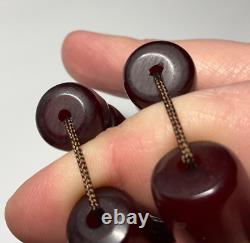74.3 Grams Antique Faturan Cherry Amber Bakelite Beads Rosary
