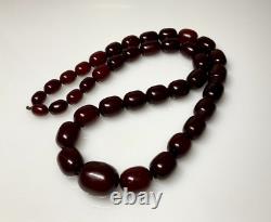 74.6 Grams Antique Faturan Bakelite Cherry Amber Beads Marbled