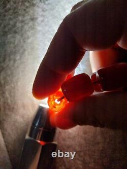 78.6 Grams Antique Faturan Cherry Amber Maskot Rosary Prayer Beads Marbled