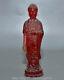 7.2 Old Chinese Red Amber Carved Tathagata Amitabha Buddha Lotus Statue