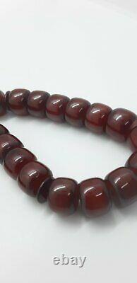 80 Grams Antique Faturan Cherry Amber Bakelite Beads Rosary Misbah Marbled
