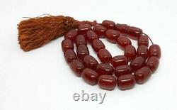 89 Grams Antique Ottoman Faturan Cherry Amber Prayer Beads Tesbih Misbah