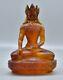 8.4 Old China Red Amber Carved Amitayus Longevity God Goddess Statue Sculpture