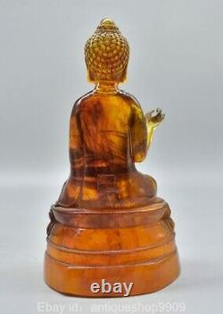 9.2 Ancient China Red Amber Carved Shakyamuni Amitabha Buddha Statue Sculpture
