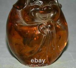 9.2 Old China Red Amber Carving Kwan-Yin Guan Yin Boddhisattva Goddess Statue