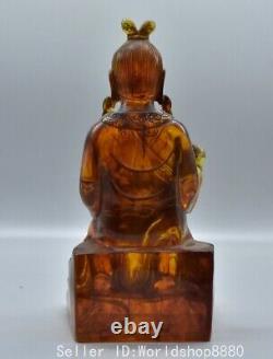 9.4 Ancient Chinese Red Amber Carved Kwan-yin Guan Yin Goddess Statue Sculpture