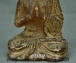 9.6 Old China Red Amber Carving Shakyamuni Sakyamuni Amitabha Buddha Statue