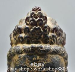 9.6 Old Chinese Red Amber Carved Feng Shui Kwan-yin Guan Yin Head Statue