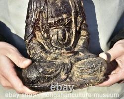 9.6 Rare Chinese Red Amber Carving Feng Shui Shakyamuni Amitabha Buddha Statue
