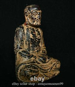 9.8 Old Chinese Red Amber Carved Arhat Damo Bodhidharma Dharma Buddha Sculpture
